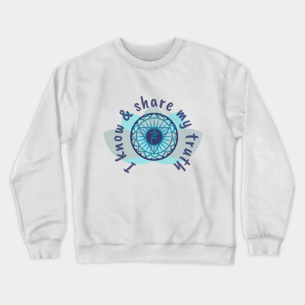 5th Chakra - throat Crewneck Sweatshirt by Rebecca Abraxas - Brilliant Possibili Tees